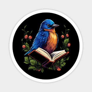 Eastern Bluebird Reads Book Magnet